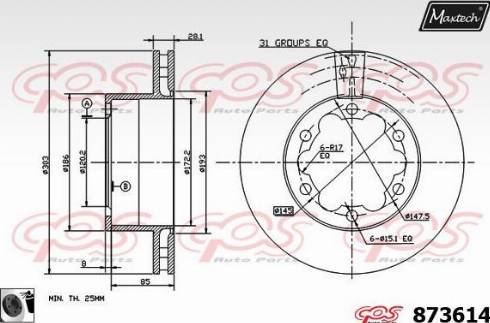 Maxtech 873614.0060 - Discofreno autozon.pro