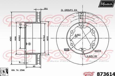 Maxtech 873614.0080 - Discofreno autozon.pro