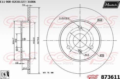 Maxtech 873611.0080 - Discofreno autozon.pro