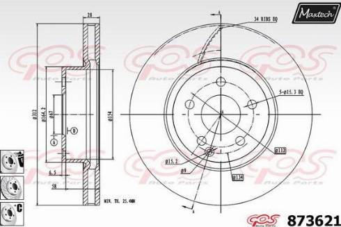 Maxtech 873621.6880 - Discofreno autozon.pro