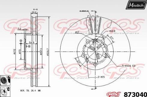 Maxtech 873040.6060 - Discofreno autozon.pro