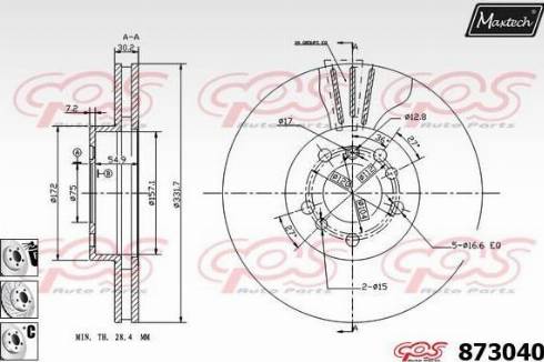 Maxtech 873040.6880 - Discofreno autozon.pro