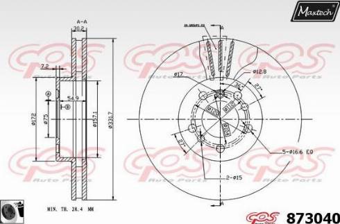 Maxtech 873040.0060 - Discofreno autozon.pro