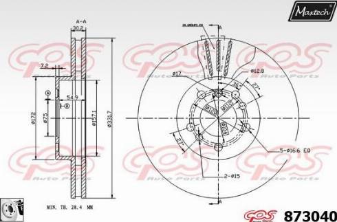 Maxtech 873040.0080 - Discofreno autozon.pro