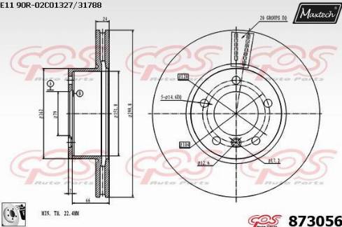 Maxtech 873056.0080 - Discofreno autozon.pro