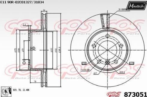 Maxtech 873051.0080 - Discofreno autozon.pro