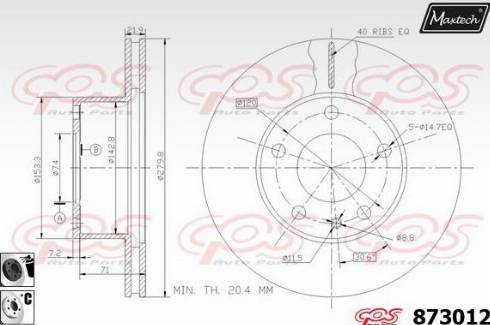 Maxtech 873012.6060 - Discofreno autozon.pro