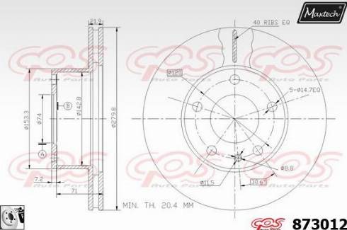 Maxtech 873012.0080 - Discofreno autozon.pro