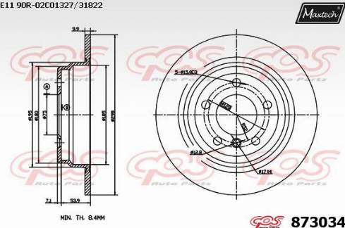 Maxtech 873034.0000 - Discofreno autozon.pro