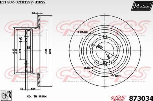 Maxtech 873034.0080 - Discofreno autozon.pro