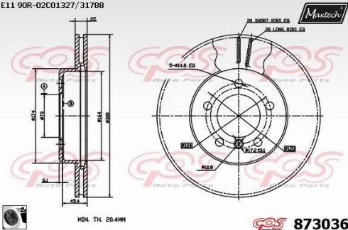 Maxtech 873036.0060 - Discofreno autozon.pro