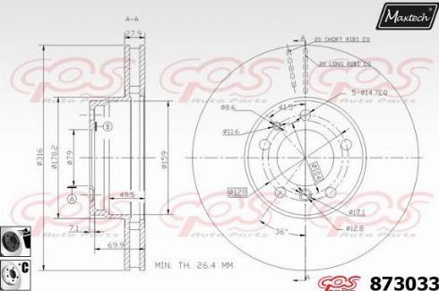 Maxtech 873033.6060 - Discofreno autozon.pro