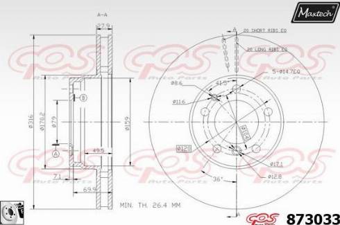 Maxtech 873033.0080 - Discofreno autozon.pro