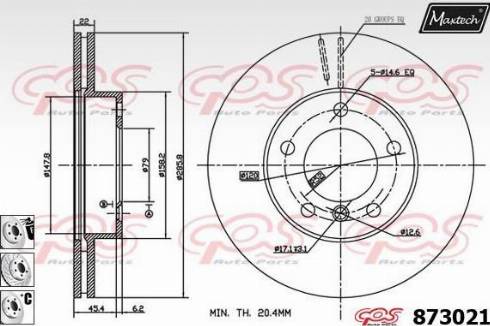 Maxtech 873021.6880 - Discofreno autozon.pro