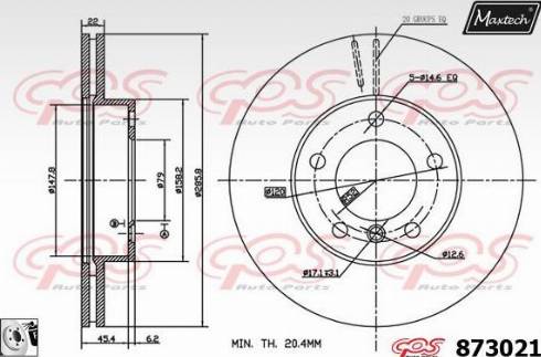 Maxtech 873021.0080 - Discofreno autozon.pro