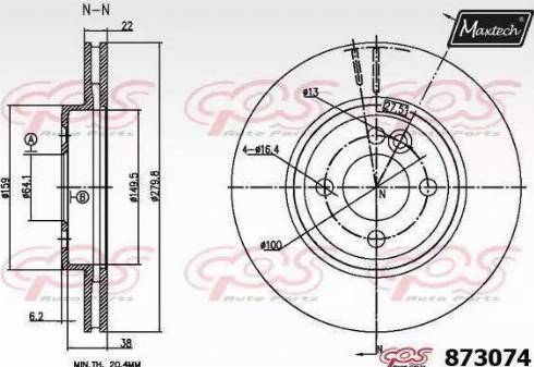 Maxtech 873074.6060 - Discofreno autozon.pro