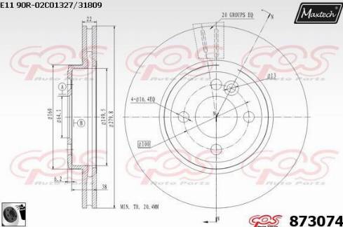 Maxtech 873074.0060 - Discofreno autozon.pro