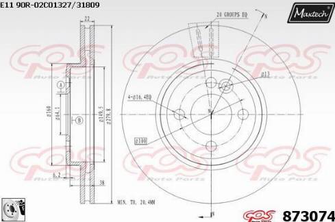 Maxtech 873074.0080 - Discofreno autozon.pro