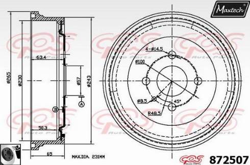 Maxtech 872507.0060 - Tamburo freno autozon.pro