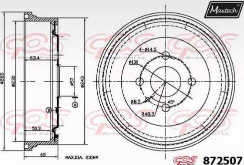 Maxtech 872507.0000 - Tamburo freno autozon.pro