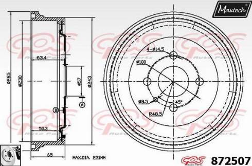 Maxtech 872507.0080 - Tamburo freno autozon.pro