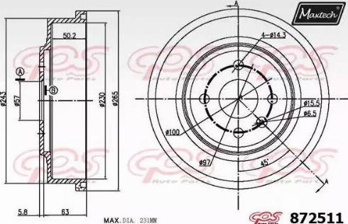 Maxtech 872511.0000 - Tamburo freno autozon.pro