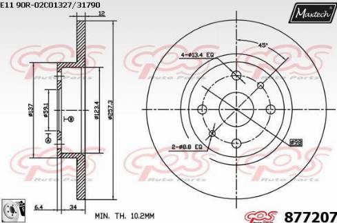 Maxtech 877207.0080 - Discofreno autozon.pro