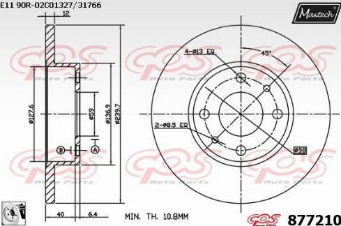 Maxtech 877210.0080 - Discofreno autozon.pro