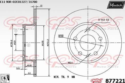 Maxtech 877221.0080 - Discofreno autozon.pro