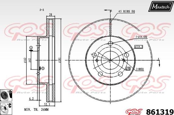 Maxtech 70160054 - Kit manicotti di guida, Pinza freno autozon.pro