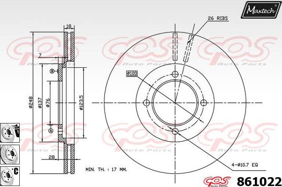 Maxtech 70160064 - Kit manicotti di guida, Pinza freno autozon.pro