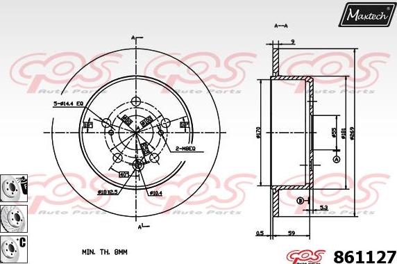 Maxtech 70160066 - Kit manicotti di guida, Pinza freno autozon.pro