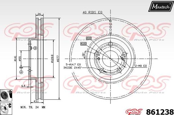 Maxtech 70160009 - Kit manicotti di guida, Pinza freno autozon.pro