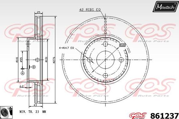 Maxtech 70160006 - Kit manicotti di guida, Pinza freno autozon.pro