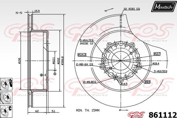 Maxtech 70160085 - Kit manicotti di guida, Pinza freno autozon.pro