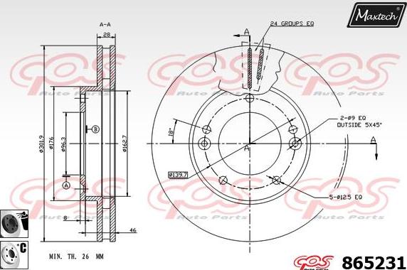 Maxtech 70160034 - Kit manicotti di guida, Pinza freno autozon.pro