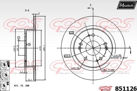 Maxtech 70160031 - Kit manicotti di guida, Pinza freno autozon.pro