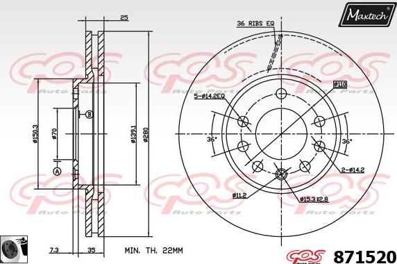 Maxtech 70160152 - Kit manicotti di guida, Pinza freno autozon.pro