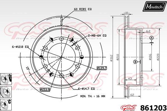 Maxtech 70160108 - Kit manicotti di guida, Pinza freno autozon.pro