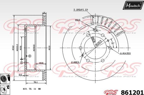 Maxtech 70160116 - Kit manicotti di guida, Pinza freno autozon.pro