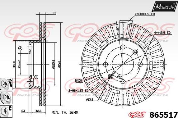 Maxtech 70160122 - Kit manicotti di guida, Pinza freno autozon.pro