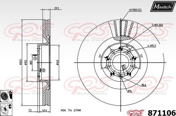 Maxtech 70180450 - Guarnizione, Pistoncino pinza freno autozon.pro