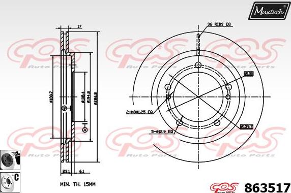 Maxtech 70180464 - Guarnizione, Pistoncino pinza freno autozon.pro