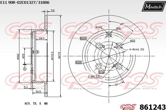 Maxtech 70180400 - Guarnizione, Pistoncino pinza freno autozon.pro