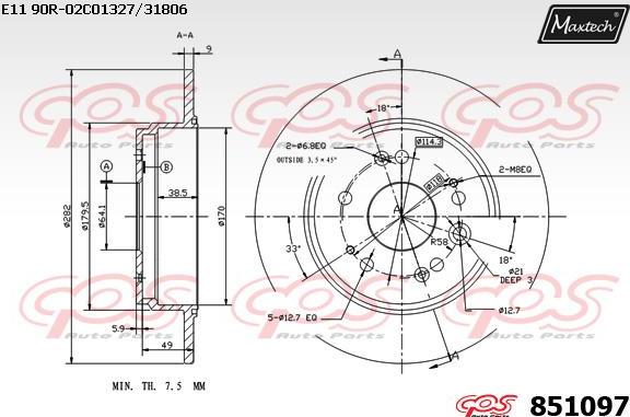 Maxtech 70180412 - Guarnizione, Pistoncino pinza freno autozon.pro