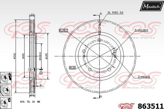 Maxtech 70180094 - Guarnizione, Pistoncino pinza freno autozon.pro