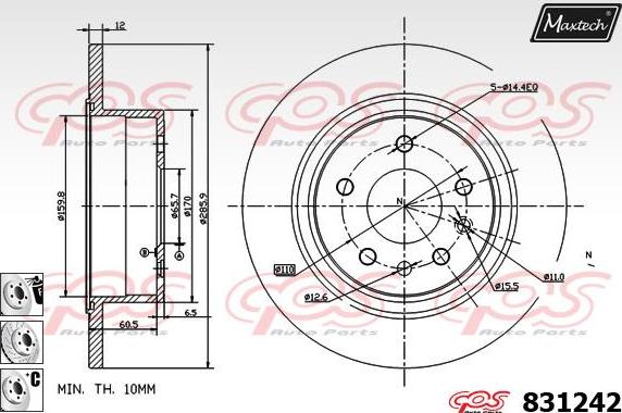 Maxtech 70180057 - Guarnizione, Pistoncino pinza freno autozon.pro