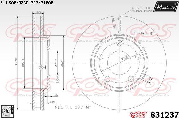 Maxtech 70180065 - Guarnizione, Pistoncino pinza freno autozon.pro