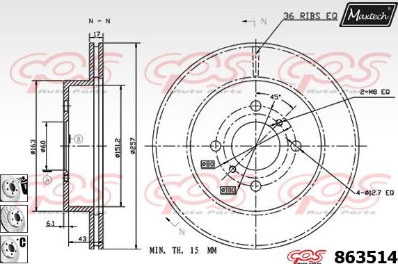 Maxtech 70180104 - Guarnizione, Pistoncino pinza freno autozon.pro