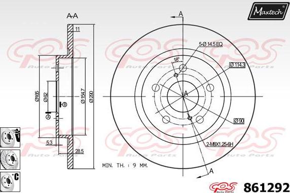 Maxtech 70180107 - Guarnizione, Pistoncino pinza freno autozon.pro